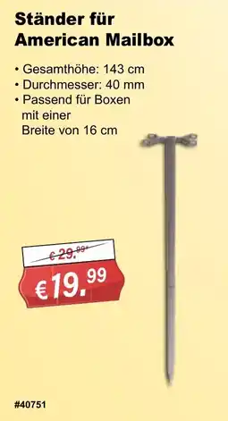 Stabilo Fachmarkt Ständer für American Mailbox Angebot