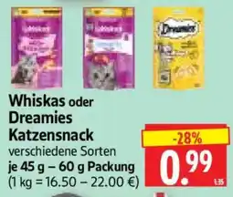 Edeka Herkules Whiskas oder Dreamies Katzensnack Angebot