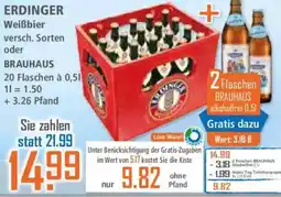Klaas und Kock ERDINGER Weißbier oder BRAUHAUS Angebot
