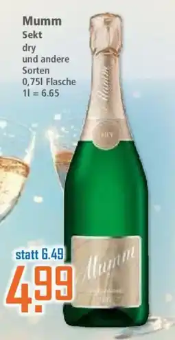 Klaas und Kock Mumm Sekt dry Angebot