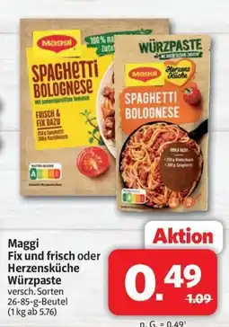 Markant Markt Maggi Fix und frisch oder Herzensküche Würzpasta Angebot