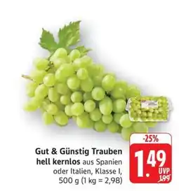 Schmidt's Märkte Gut & Günstig Trauben hell kernlos Angebot