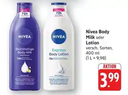 Schmidt's Märkte Nivea Body Milk oder Lotion Angebot