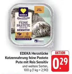 Schmidt's Märkte EDEKA Herzstücke Katzennahrung feine Pastete Pute mit Reis Sensitiv Angebot