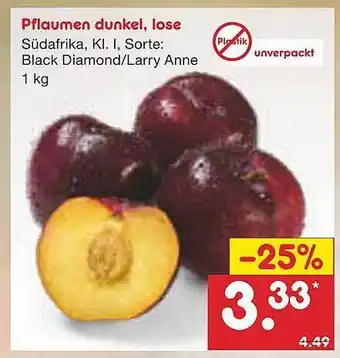 Netto Marken-Discount Pflaumen Dunkel, Lose Angebot