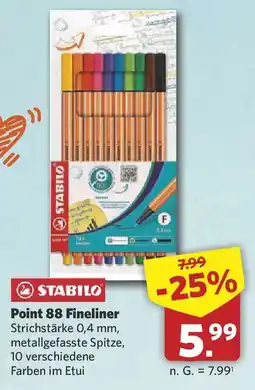 Combi STABILO Point 88 Fineliner Angebot