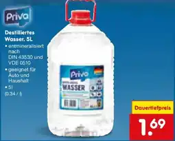 Netto Marken-Discount Priva Destilliertes Wasser Angebot