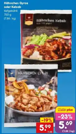Netto Marken-Discount Hähnchen Gyros oder Kebab Angebot