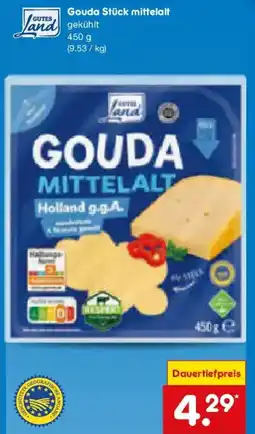 Netto Marken-Discount Gutes Land Gouda Stück mittelalt Angebot