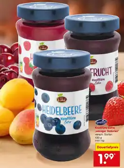 Netto Marken-Discount vom Land Konfitüre Extra „weniger Kalorien" Angebot