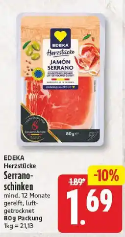 NP Discount EDEKA Herzstücke Serranoschinken Angebot