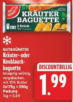 NP Discount GUT&GÜNSTIG Kräuter- oder Knoblauch- baguette Angebot