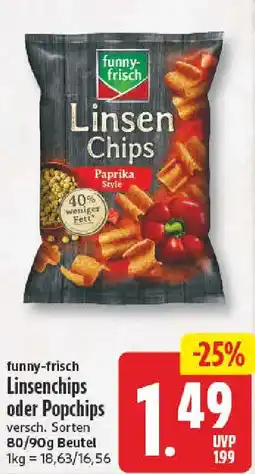NP Discount funny-frisch Linsenchips oder Popchips Angebot