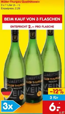 Netto Marken-Discount Müller-Thurgau Qualitätswein Angebot