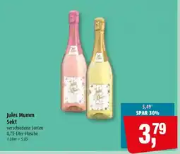 Markant Jules Mumm Sekt Angebot