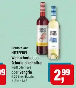 Markant Deutschland HITZFREI Weinschorle oder Schorle alkoholfrei Angebot