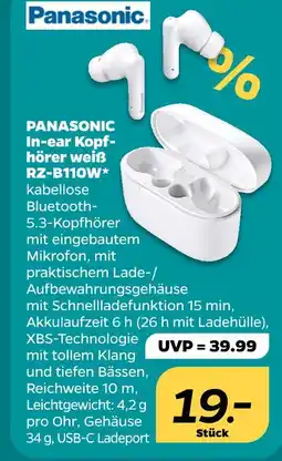 Netto Panasonic in-ear kopfhörer weiß rz-b110w Angebot