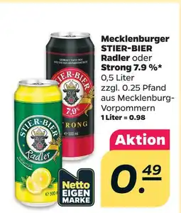 Netto Mecklenburger stier-bier radler oder strong 7.9 % Angebot