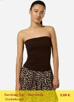 Takko Fashion Bandeau-Top - Baumwolle Dunkelbraun Angebot