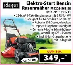 Norma Scheppach Elektro-Start Benzin Rasenmäher MS226-56E SE Angebot