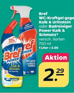 Netto Bref wc-kraftgel gegen kalk & urinstein oder badreiniger power kalk & schmutz Angebot