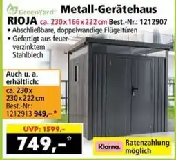 Norma GreenYard Metall-Gerätehaus RIOJA Angebot