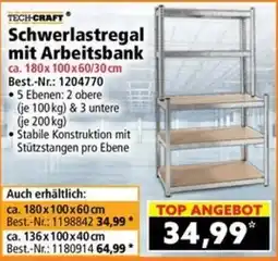 Norma TECH-CRAFT Schwerlastregal mit Arbeitsbank Angebot