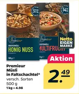 Netto Premier müsli in faltschachtel Angebot