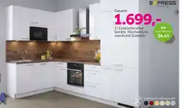 Mömax Eckküche ohne Geräte, Nischenrückwand und Zubehör Angebot