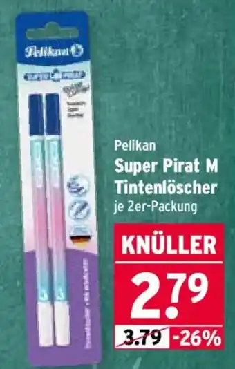 Wasgau Pelikan Super Pirat M Tintenlöscher Angebot