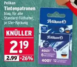 Wasgau Pelikan Tintenpatronen blau Angebot