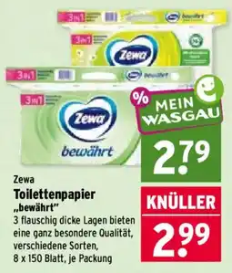 Wasgau Zewa Toilettenpapier „bewährt“ Angebot