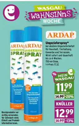 Wasgau ARDAP Ungeziefer Spray Angebot