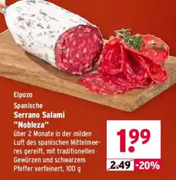 Wasgau Elpozo Spanische Serrano Salami "Nobleza" Angebot