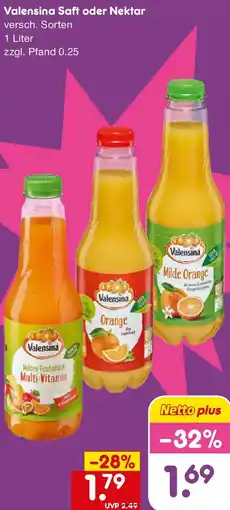 Netto Getränke Discount Valensina Saft oder Nektar Angebot