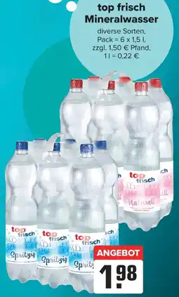 Logo Getränkemarkt top frisch Mineralwasser Angebot