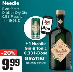 Logo Getränkemarkt Needle Blackforest Distilled Dry Gin Angebot