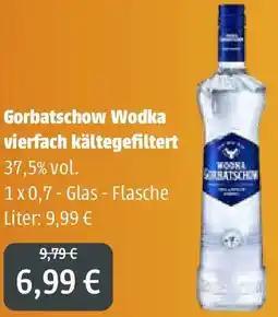 Getränkeland Mayer Gorbatschow Wodka vierfach kältegefiltert Angebot