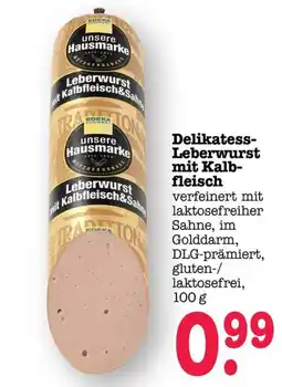 Scheck-in-Center Delikatess-Leberwurst mit Kalbfleisch Angebot