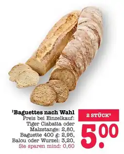 Scheck-in-Center Baguettes nach Wahl Angebot