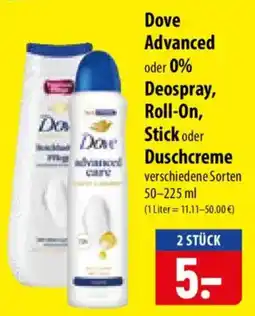 Famila Nord Ost Dove Advanced Deospray, Roll-On, Stick oder Duschcreme Angebot