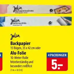 Famila Nord Ost Julia Backpapier Alu-Folie Angebot
