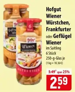 Famila Nord Ost Hofgut Wiener Würstchen, Frankfurter oder Geflügel Wiener Angebot
