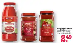 Scheck-in-Center Mutti Pasta Sauce oder Pesto Angebot