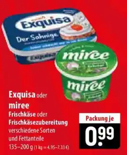 Famila Nord Ost Exquisa oder miree Frischkäse oder Frischkäsezubereitung Angebot