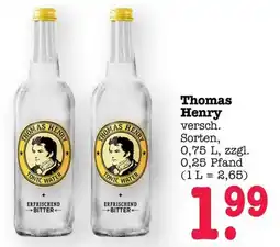Scheck-in-Center Thomas Henry Tonic Water Angebot