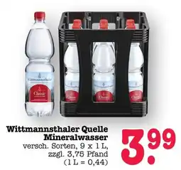 Scheck-in-Center Wittmannsthaler Quelle Mineralwasser Classic Angebot