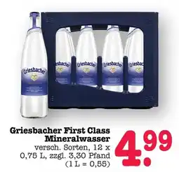 Scheck-in-Center Griesbacher First Class Mineralwasser Angebot