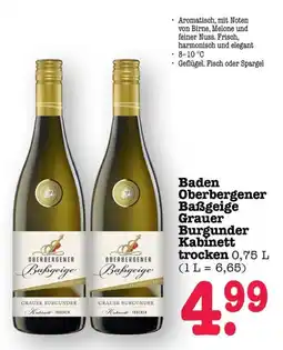 Scheck-in-Center Oberbergener Baßgeige Grauer Burgunder Kabinett trocken Angebot