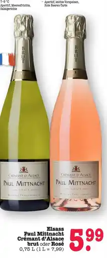 Scheck-in-Center Elsass Paul Mittnacht Crémant d'Alsace brut oder Rosé Angebot